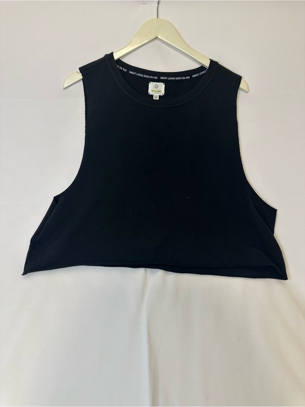 aerie Black Cropped Muscle Tee